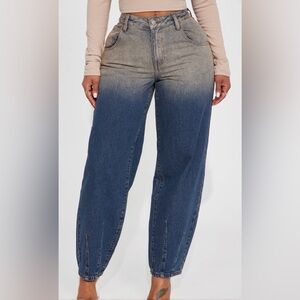 NWT Fashion Nova Done And Dusted Tinted Mom Jeans - Dark Wash Size 13